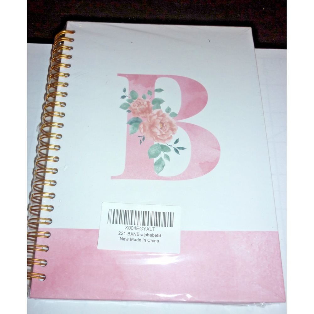 NEW B Personalized‎ Spiral Hard-Bound Notebook / Planner Alphabet Pink Innitial